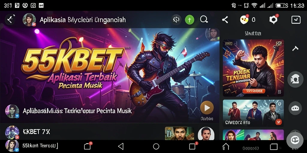 Tampilan gameplay 55KBET dengan berbagai pilihan musik.