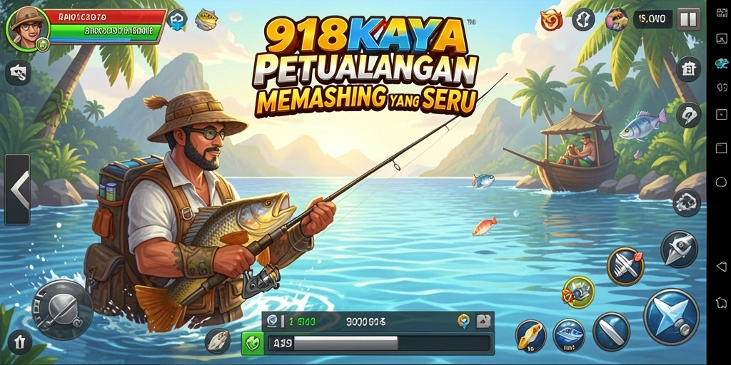 Tangkapan layar menampilkan gameplay <strong>918KAYA</strong> yang mendebarkan saat memancing.