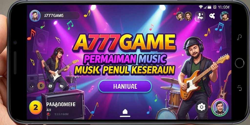 Tampilan menarik dari gameplay A777GAME dengan berbagai lagu musik.