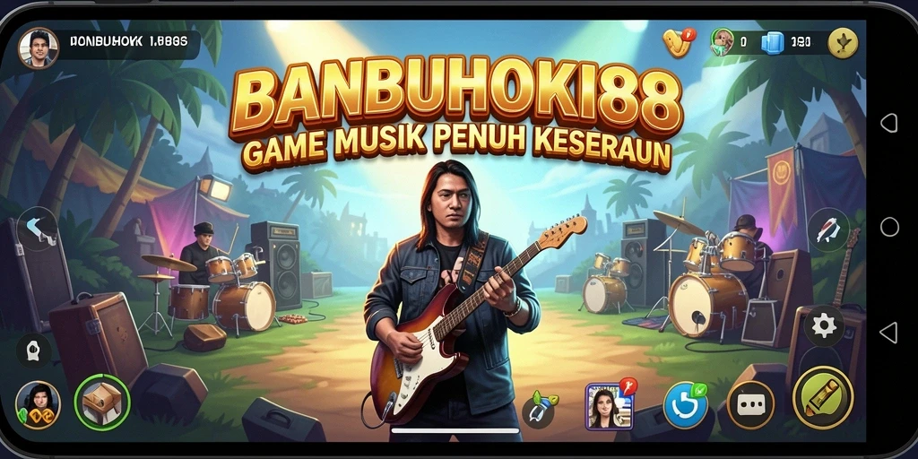 Screenshot gameplay BANBUHOKI88 yang menunjukkan tantangan musik seru.