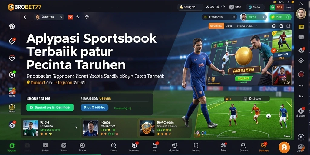 Screenshot bertampilkan antarmuka taruhan olahraga BROBET77.