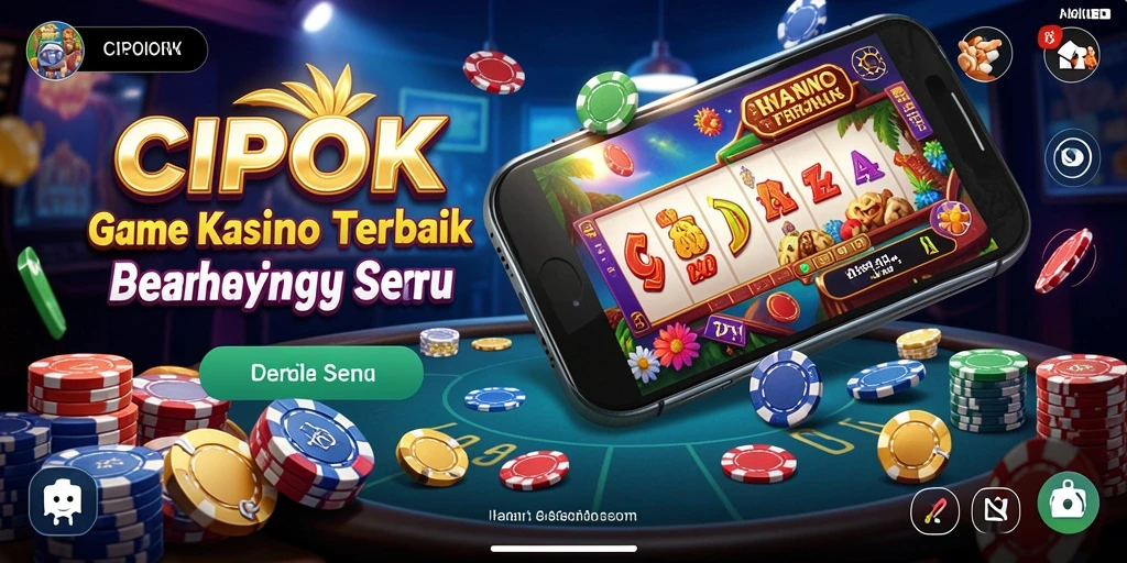 Tampilan gameplay seru dari CIPOK dengan fitur kasino yang menarik.