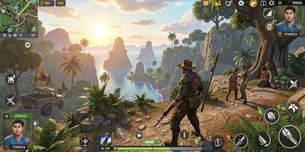 Screenshot gameplay DEWANUSA menampilkan dunia terbuka yang luas dan indah.