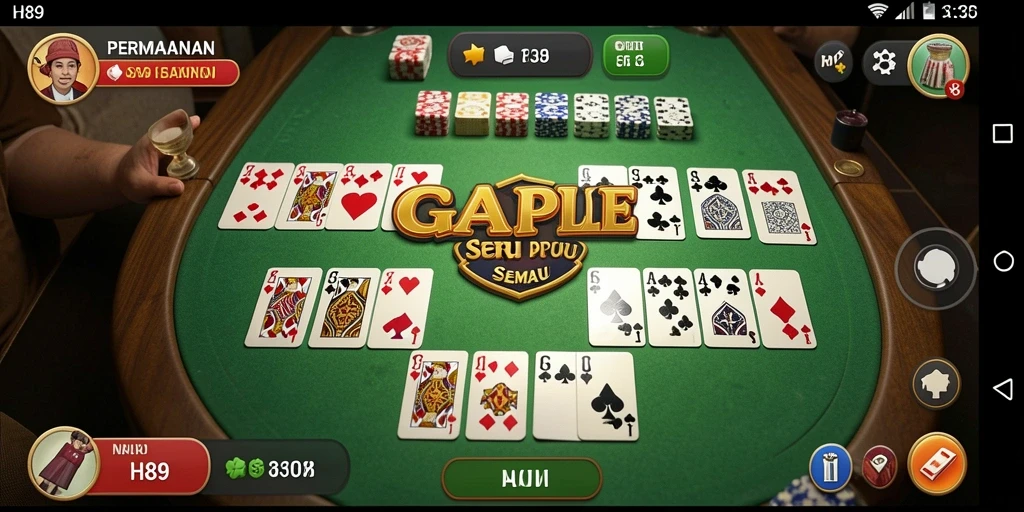 Tampilan gameplay seru H89 dengan papan Gaple interaktif.