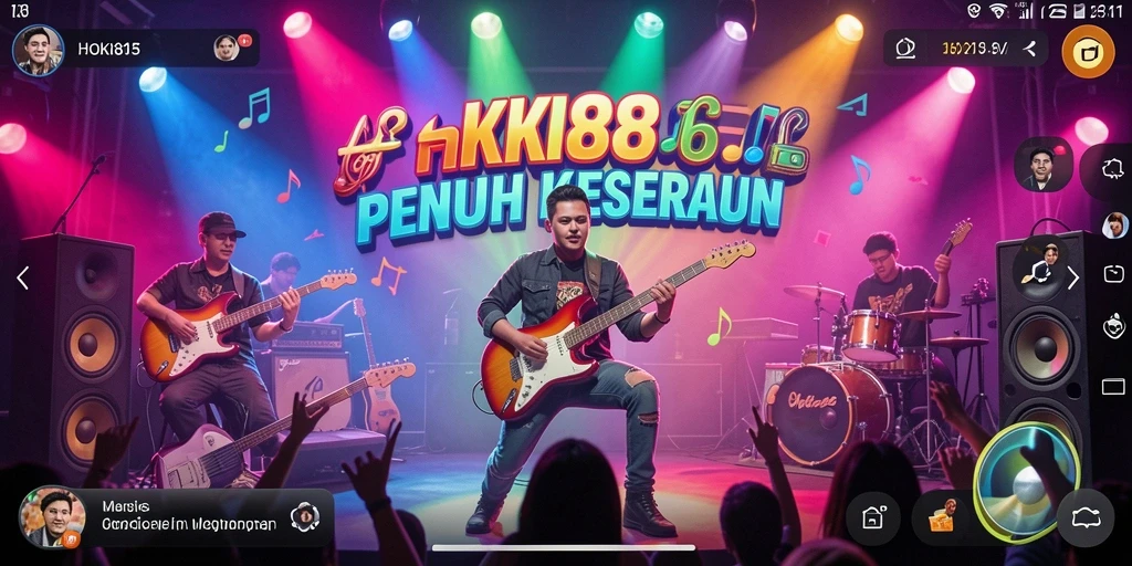 Tampilan gameplay HOKI8815: bersenang-senang dengan musik dan tantangan.