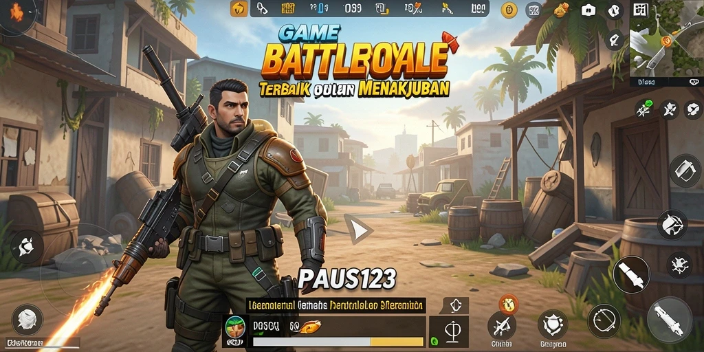 Tangkapan layar yang menunjukkan aksi seru dalam Battle Royale.
