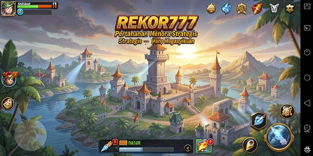 Gameplay menarik dalam <strong>REKOR777</strong> dengan menara dan musuh yang beragam.