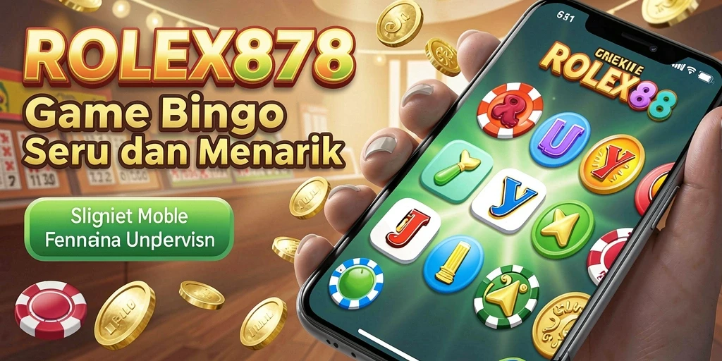 Screenshot ROLEX878 menampilkan keseruan permainan Bingo yang interaktif.