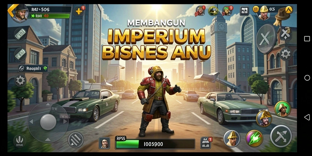 Tampilan gameplay RP55 menyoroti dinamika bisnis yang seru.