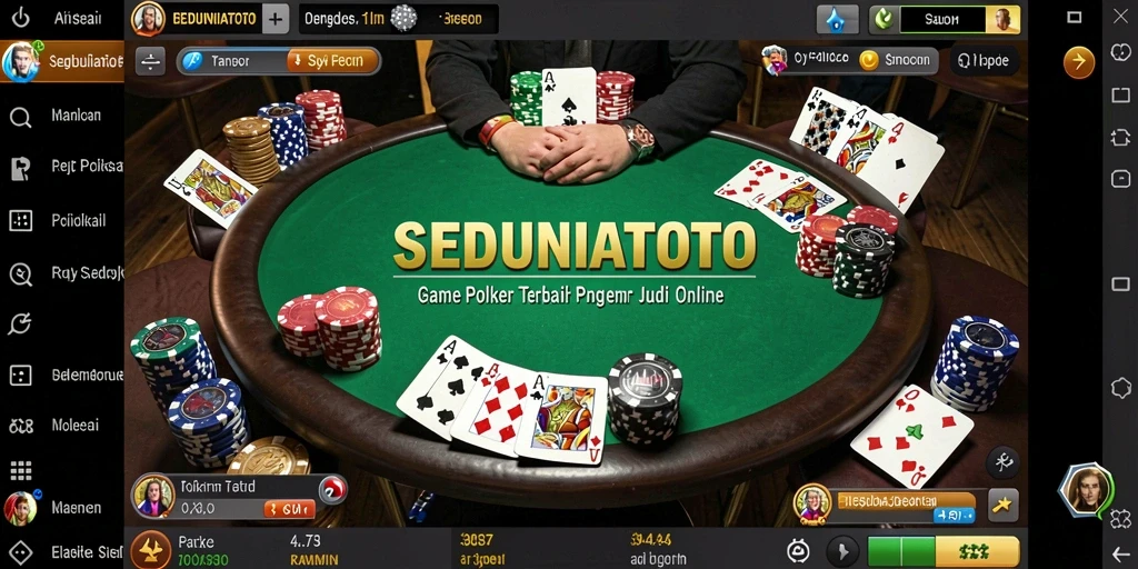 Tampilan menarik dari gameplay SEDUNIATOTO Poker.