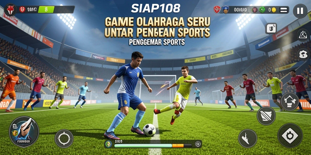 Screenshot gameplay SIAP108 menampilkan momen seru pertandingan olahraga.
