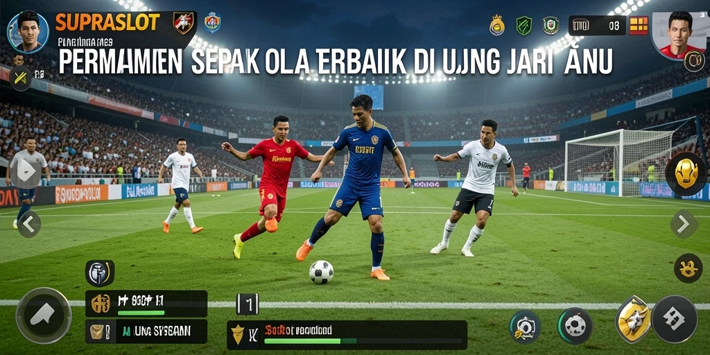 Tampilan gameplay mendebarkan dari permainan sepak bola SUPRASLOT