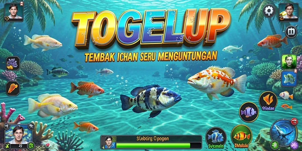Screenshot utama TOGELUP menampilkan gameplay menangkap ikan yang seru.