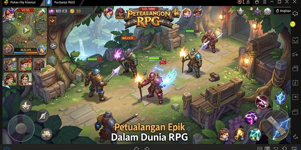 Tangkapan layar gameplay VC55 menampilkan aksi RPG yang mendebarkan.