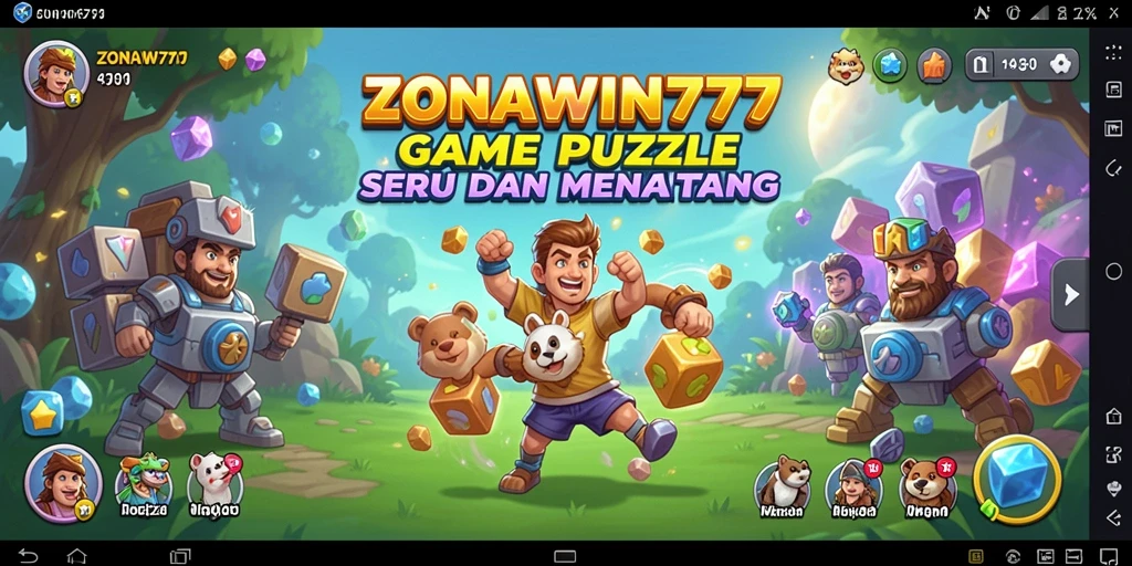 Screenshot gameplay ZONAWIN777 yang penuh tantangan puzzle.